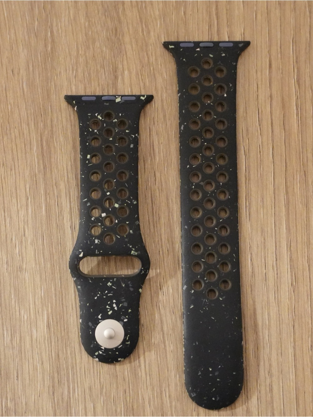 Apple Black Sport Silicone Watch Band with Light Fleck Accents
